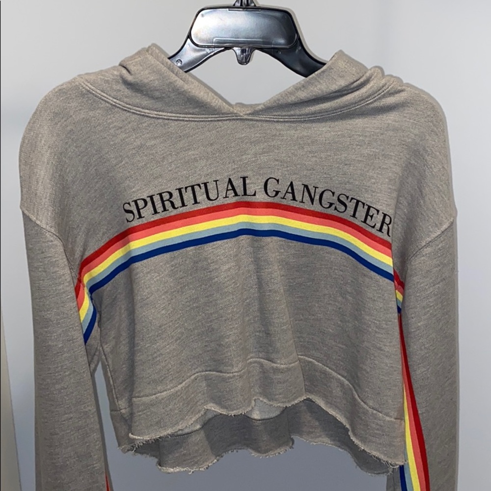 NWOT Spiritual Gangster Rainbow Cropped Hoodie